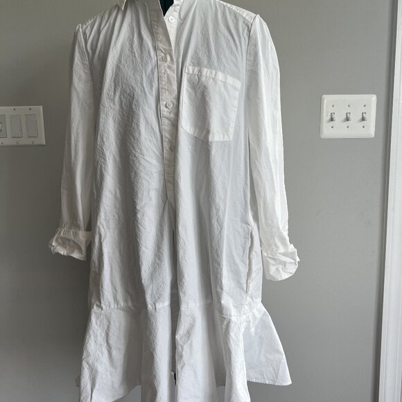 Tuckernuck White Cotton Poplin Callahan Shirt Dress Size Large - Picture 3 of 7
